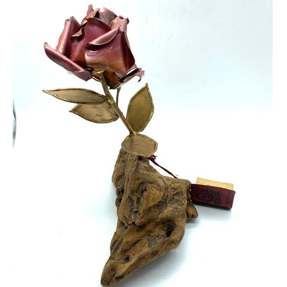 Vintage Metal Man Brutalist Flower and Driftwood Original‎ tag 70s Al Speert - Picture 6 of 8